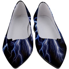 Blue Lightning At Night, Modern Graphic Art  Women s Block Heels  by picsaspassion