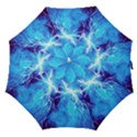 Blue Lightning thunder at night, graphic art 3 Straight Umbrellas View1