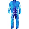 Blue Lightning thunder at night, graphic art 3 OnePiece Jumpsuit (Men)  View2