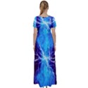 Blue Lightning thunder at night, graphic art 3 High Waist Short Sleeve Maxi Dress View2