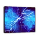 Blue thunder Lightning at night, graphic art Canvas 10  x 8  (Stretched) View1