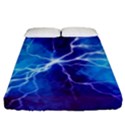 Blue thunder Lightning at night, graphic art Fitted Sheet (California King Size) View1