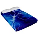 Blue thunder Lightning at night, graphic art Fitted Sheet (California King Size) View2