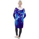 Blue thunder Lightning at night, graphic art Hooded Pocket Cardigan View2