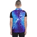 Blue thunder Lightning at night, graphic art Men s Puffer Vest View2