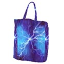 Blue thunder Lightning at night, graphic art Giant Grocery Tote View1