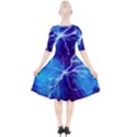 Blue thunder Lightning at night, graphic art Quarter Sleeve A-Line Dress View2