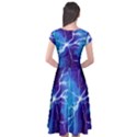 Blue thunder Lightning at night, graphic art Cap Sleeve Wrap Front Dress View2