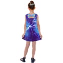 Blue thunder Lightning at night, graphic art Kids  Cross Back Dress View2