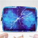 Blue thunder Lightning at night, graphic art Make Up Pouch (Medium) View1