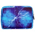 Blue thunder Lightning at night, graphic art Make Up Pouch (Medium) View2