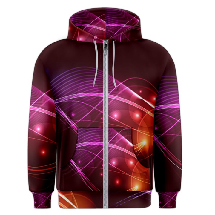 Colorful arcs in neon light, graphic art Men s Zipper Hoodie