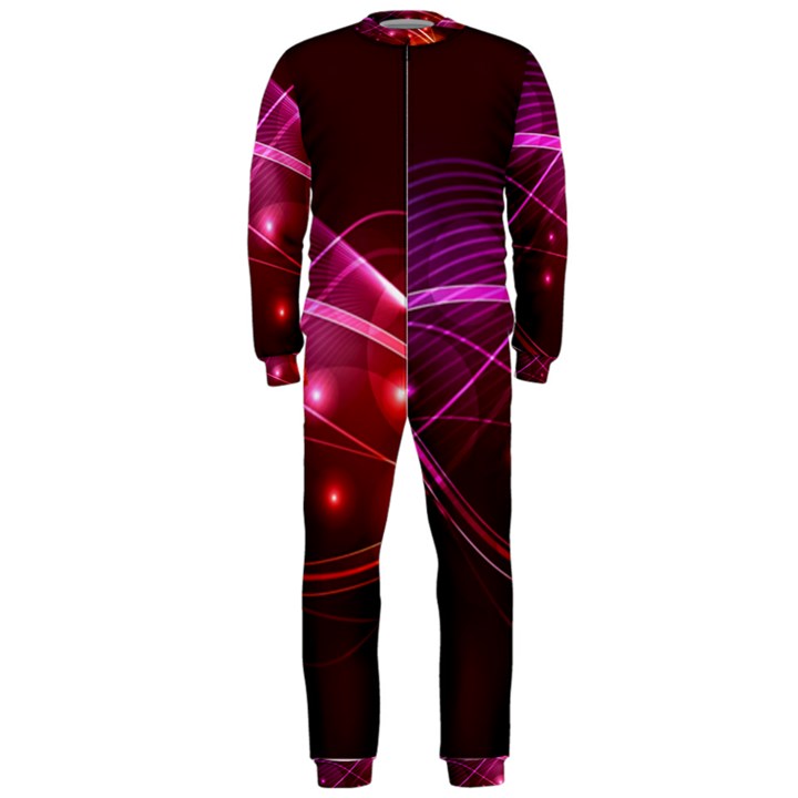 Colorful arcs in neon light, graphic art OnePiece Jumpsuit (Men) 