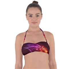 Colorful Arcs In Neon Light, Graphic Art Halter Bandeau Bikini Top by picsaspassion