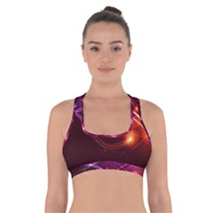 Colorful Arcs In Neon Light, Graphic Art Cross Back Sports Bra by picsaspassion