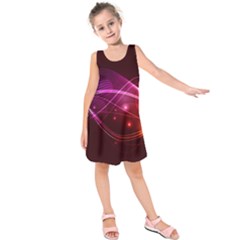 Colorful Arcs In Neon Light, Graphic Art Kids  Sleeveless Dress by picsaspassion