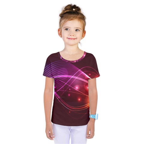 Colorful Arcs In Neon Light, Graphic Art Kids  One Piece Tee by picsaspassion