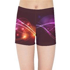 Colorful Arcs In Neon Light, Graphic Art Kids  Sports Shorts by picsaspassion