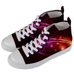 Colorful Arcs In Neon Light, Graphic Art Women s Mid-top Canvas Sneakers by picsaspassion