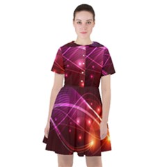 Colorful Arcs In Neon Light, Graphic Art Sailor Dress by picsaspassion