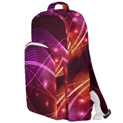 Colorful Arcs In Neon Light, Graphic Art Double Compartment Backpack by picsaspassion