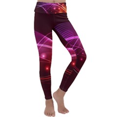 Colorful Arcs In Neon Light, Graphic Art Kids  Lightweight Velour Classic Yoga Leggings by picsaspassion