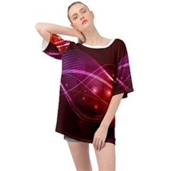 Colorful Arcs In Neon Light, Graphic Art Oversized Chiffon Top by picsaspassion