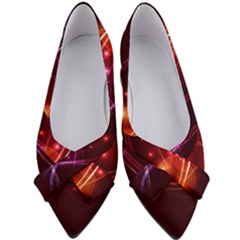 Colorful Arcs In Neon Light, Graphic Art Women s Bow Heels