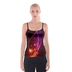  Colorful Arcs In Neon Light, Modern Graphic Art Spaghetti Strap Top by picsaspassion