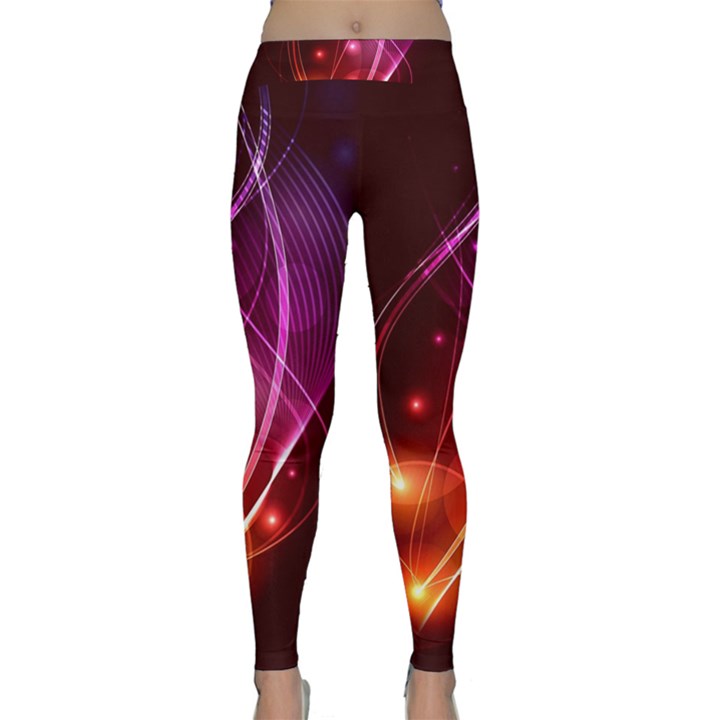  Colorful arcs in neon light, modern graphic art Classic Yoga Leggings