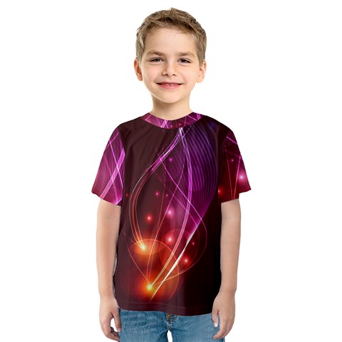  Colorful Arcs In Neon Light, Modern Graphic Art Kids  Sport Mesh Tee by picsaspassion