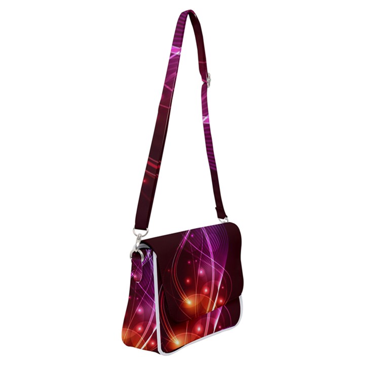  Colorful arcs in neon light, modern graphic art Shoulder Bag with Back Zipper