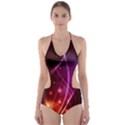  Colorful arcs in neon light, modern graphic art Cut-Out One Piece Swimsuit View1