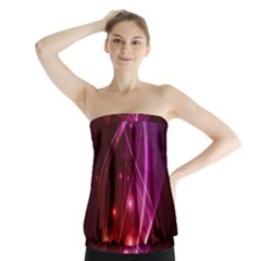  Colorful Arcs In Neon Light, Modern Graphic Art Strapless Top by picsaspassion