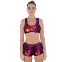  Colorful Arcs In Neon Light, Modern Graphic Art Racerback Boyleg Bikini Set by picsaspassion