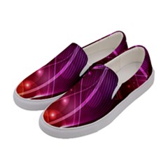  Colorful Arcs In Neon Light, Modern Graphic Art Women s Canvas Slip Ons by picsaspassion