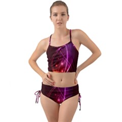  Colorful Arcs In Neon Light, Modern Graphic Art Mini Tank Bikini Set by picsaspassion