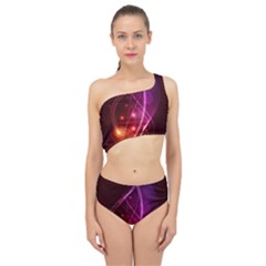  Colorful Arcs In Neon Light, Modern Graphic Art Spliced Up Two Piece Swimsuit by picsaspassion