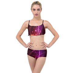  Colorful Arcs In Neon Light, Modern Graphic Art Layered Top Bikini Set by picsaspassion