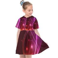  Colorful Arcs In Neon Light, Modern Graphic Art Kids  Sailor Dress