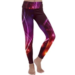  Colorful Arcs In Neon Light, Modern Graphic Art Kids  Lightweight Velour Classic Yoga Leggings by picsaspassion