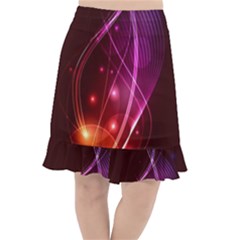  Colorful Arcs In Neon Light, Modern Graphic Art Fishtail Chiffon Skirt by picsaspassion