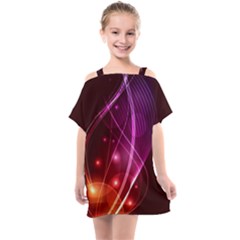  Colorful Arcs In Neon Light, Modern Graphic Art Kids  One Piece Chiffon Dress by picsaspassion