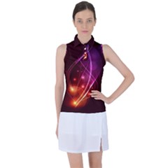  Colorful Arcs In Neon Light, Modern Graphic Art Women s Sleeveless Polo Tee by picsaspassion