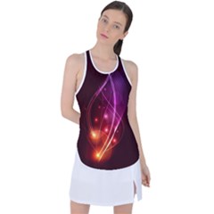  Colorful Arcs In Neon Light, Modern Graphic Art Racer Back Mesh Tank Top by picsaspassion