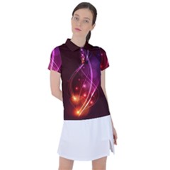  Colorful Arcs In Neon Light, Modern Graphic Art Women s Polo Tee