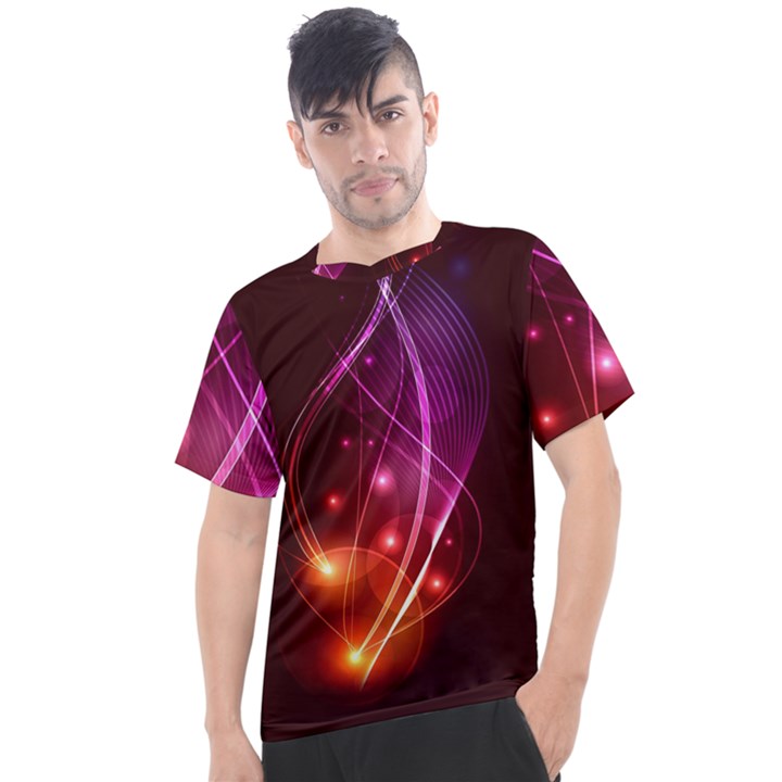  Colorful arcs in neon light, modern graphic art Men s Sport Top