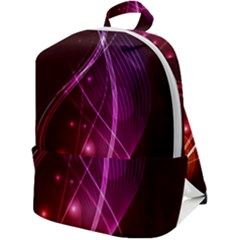  Colorful Arcs In Neon Light, Modern Graphic Art Zip Up Backpack