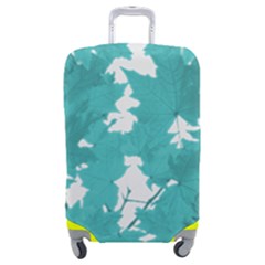 Blue Autumn Maple Leaves Collage, Graphic Design Luggage Cover (medium) by picsaspassion