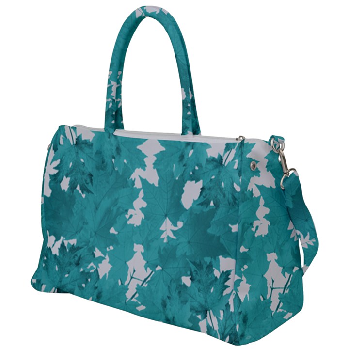 Blue Autumn Maple leaves collage, graphic design Duffel Travel Bag